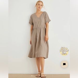 🌼 Grae Cove Luna Taupe Linen Dress Size M